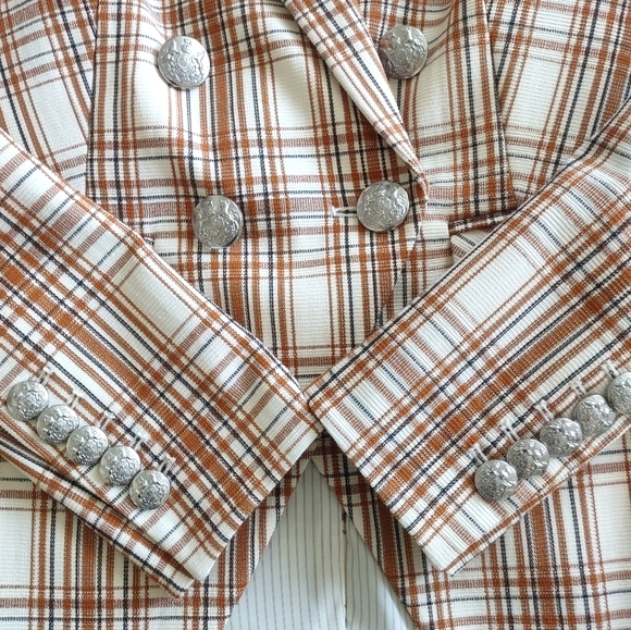 NEW NWT Veronica Beard 0 Miller COTTON plaid Dickey jacket blazer - Picture 10 of 15
